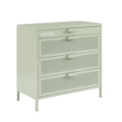 Commode PANTONE 4 tiroirs métal vert amande 80cm