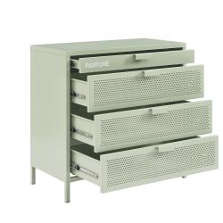 Commode PANTONE 4 tiroirs métal vert amande 80cm