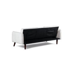 Canapé droit convertible CENOA 3 places tissu chenille tramé beige