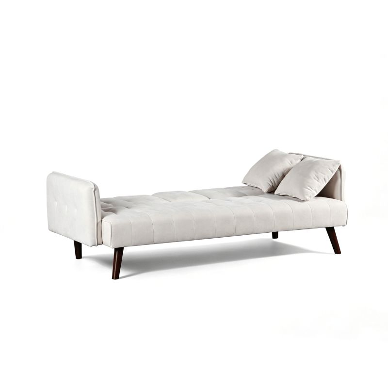 Canapé droit convertible CENOA 3 places tissu chenille tramé beige