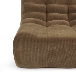 Ensemble banquette et chauffeuse JANIS modulable 3 places velours marron