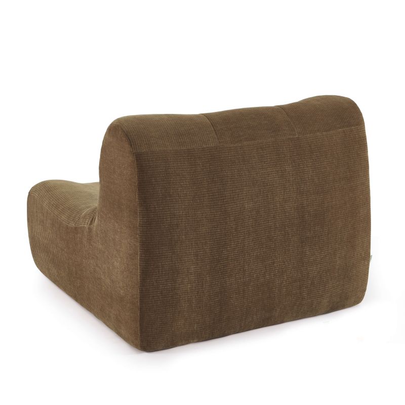 Ensemble banquette et chauffeuse JANIS modulable 3 places velours marron