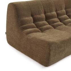 Ensemble banquette et chauffeuse JANIS modulable 3 places velours marron