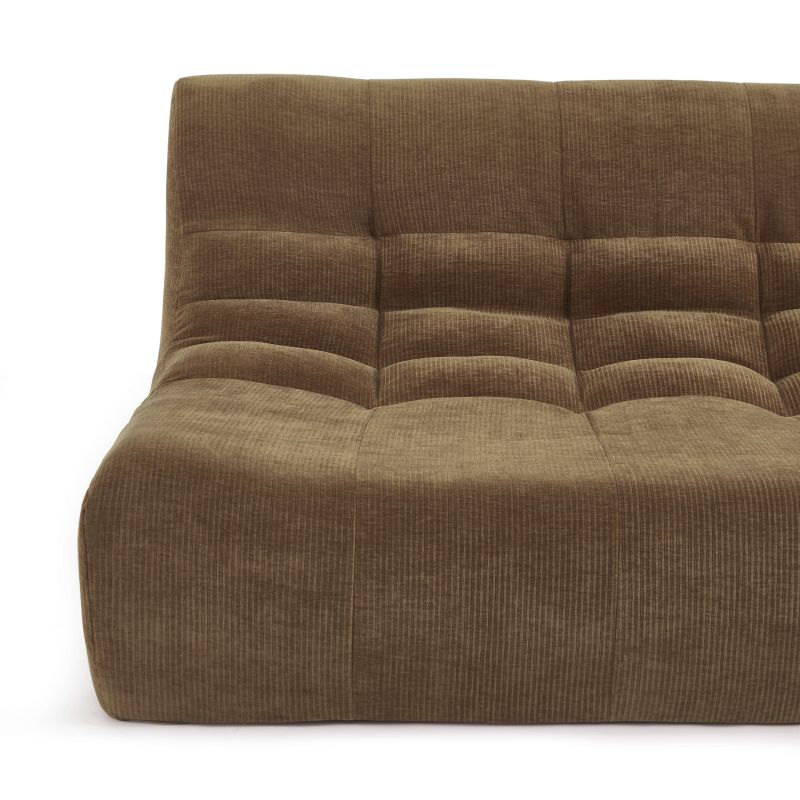 Ensemble banquette et chauffeuse JANIS modulable 3 places velours marron
