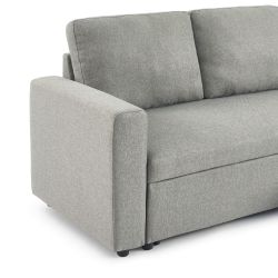 Canapé d'angle convertible et réversible SPENA 4 places tissu gris