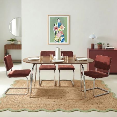 Table à manger VASSI effet noyer 160 cm