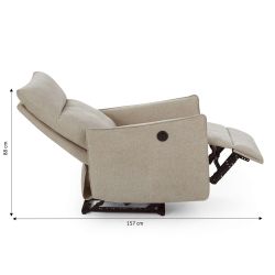 Fauteuil relax électrique MINOS 1 place tissu chenille beige