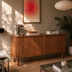 Buffet ERNEST frêne foncé 2 portes tambour 160cm
