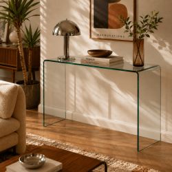 Console GINZA verre trempé transparent 110cm