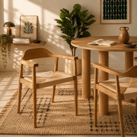 Lot de 2 chaises MARTIE chêne massif et corde