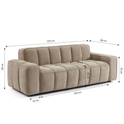 Ensemble canapés droits fixes 3+2 ALISTAIR tissu chenille beige