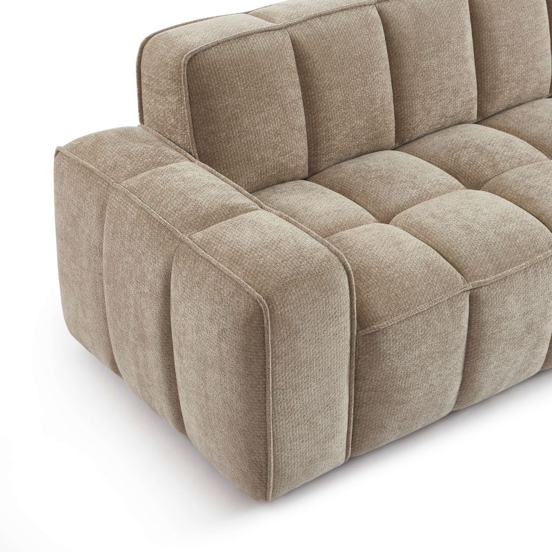 Ensemble canapés droits fixes 3+2 ALISTAIR tissu chenille beige