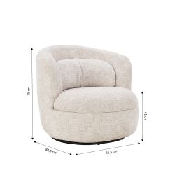 Lot de 2 fauteuils pivotants ANDER tissu beige