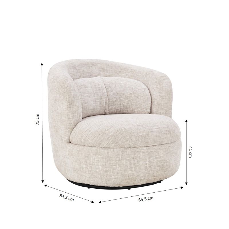 Lot de 2 fauteuils pivotants ANDER tissu beige