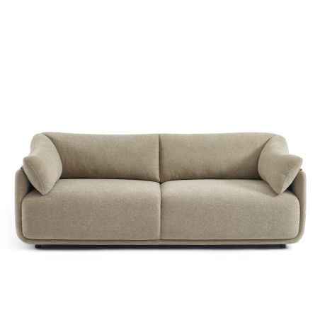 Canapé KURLY 3 places tissu chenille tramé beige