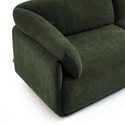 Canapé KURLY 3 places tissu chenille tramé vert