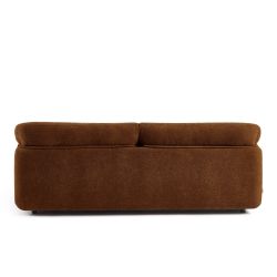 Canapé KURLY 3 places tissu chenille tramé marron