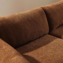 Canapé KURLY 3 places tissu chenille tramé marron