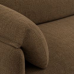 Canapé KURLY 3 places tissu chenille tramé taupe