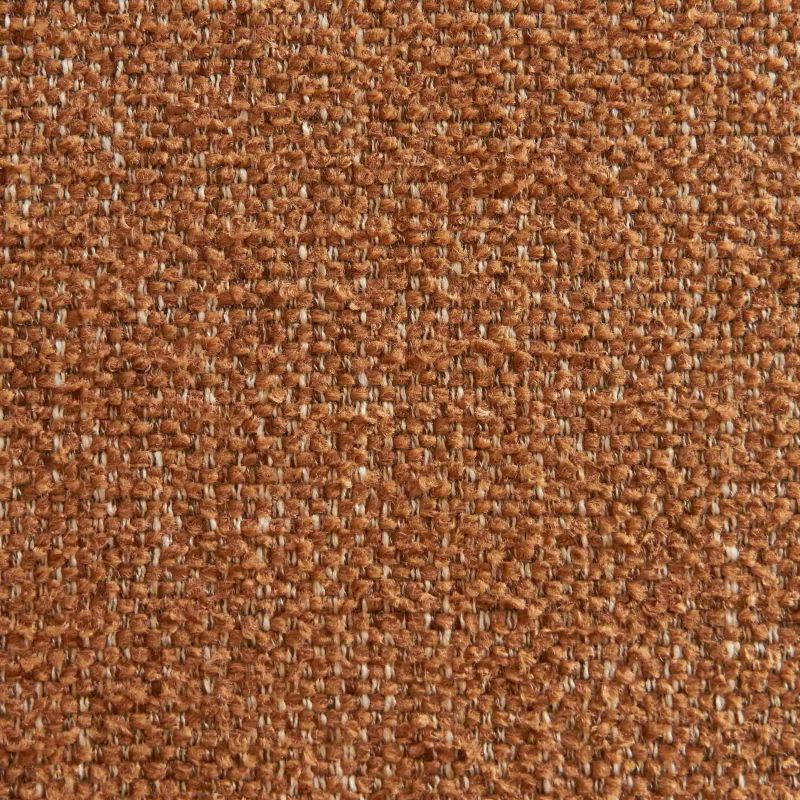 Lot de 4 chaises CIARA bouclette terracotta et pieds métal noir