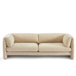 Ensemble canapés droits fixes 3+2 NIKKI velours texturé beige