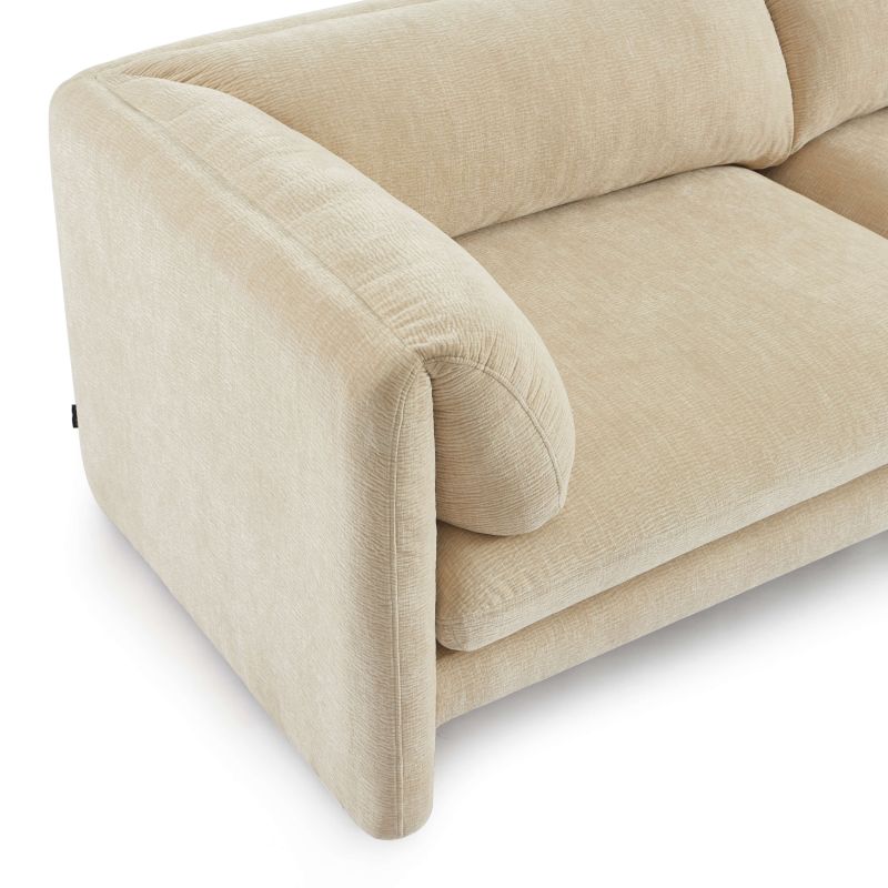 Ensemble canapés droits fixes 3+2 NIKKI velours texturé beige