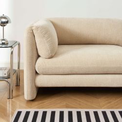 Ensemble canapés droits fixes 3+2 NIKKI velours texturé beige