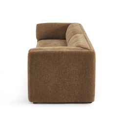 Ensemble canapés droits fixes 3+2 NIKKI velours texturé marron