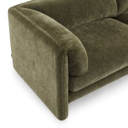 Ensemble canapés droits fixes 3+2 NIKKI velours texturé vert