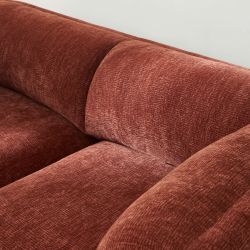 Ensemble canapés droits fixes 3+2 NIKKI velours texturé terracotta