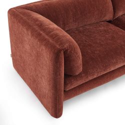 Ensemble canapés droits fixes 3+2 NIKKI velours texturé terracotta