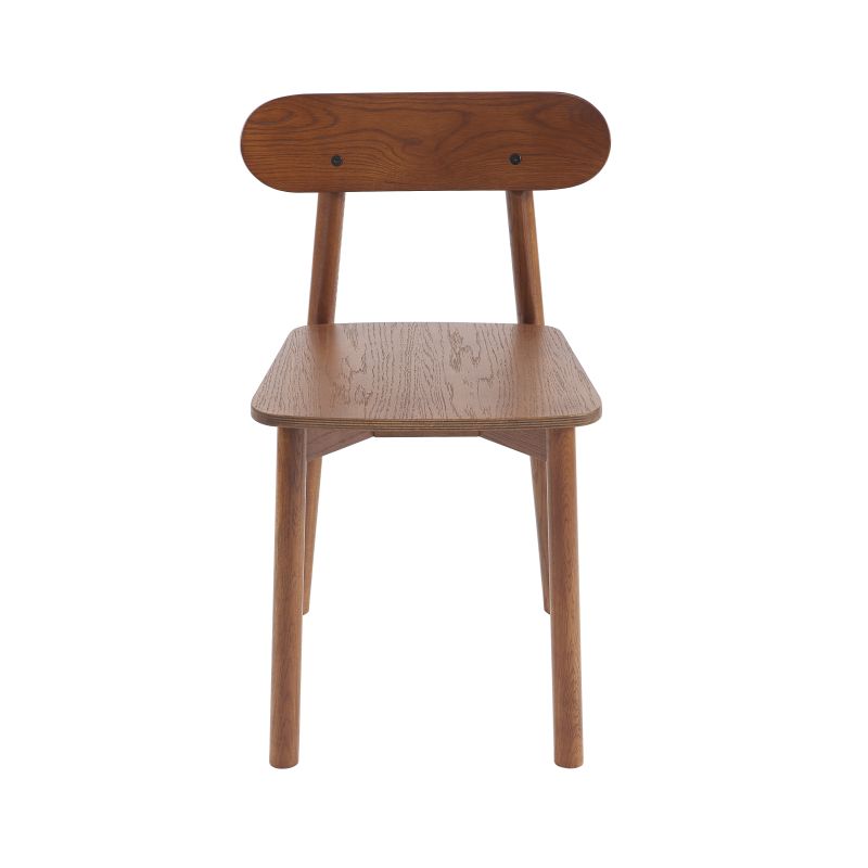 Lot de 4 chaises CELESTE chêne massif couleur noyer et pieds en placage chêne