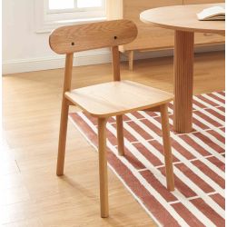 Lot de 4 chaises CELESTE chêne massif et pieds en placage chêne