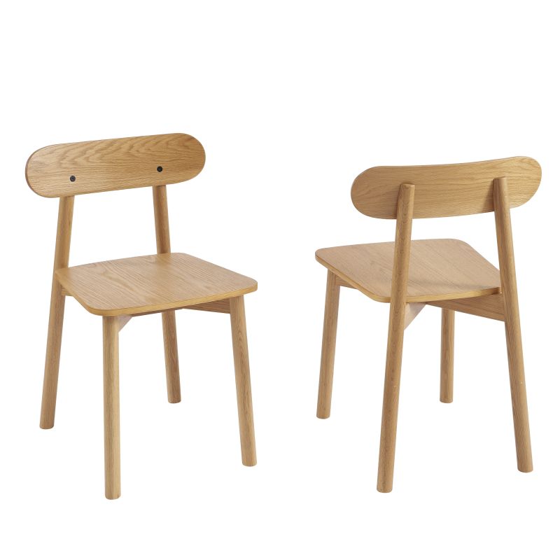 Lot de 4 chaises CELESTE chêne massif et pieds en placage chêne