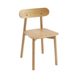 Lot de 4 chaises CELESTE chêne massif et pieds en placage chêne