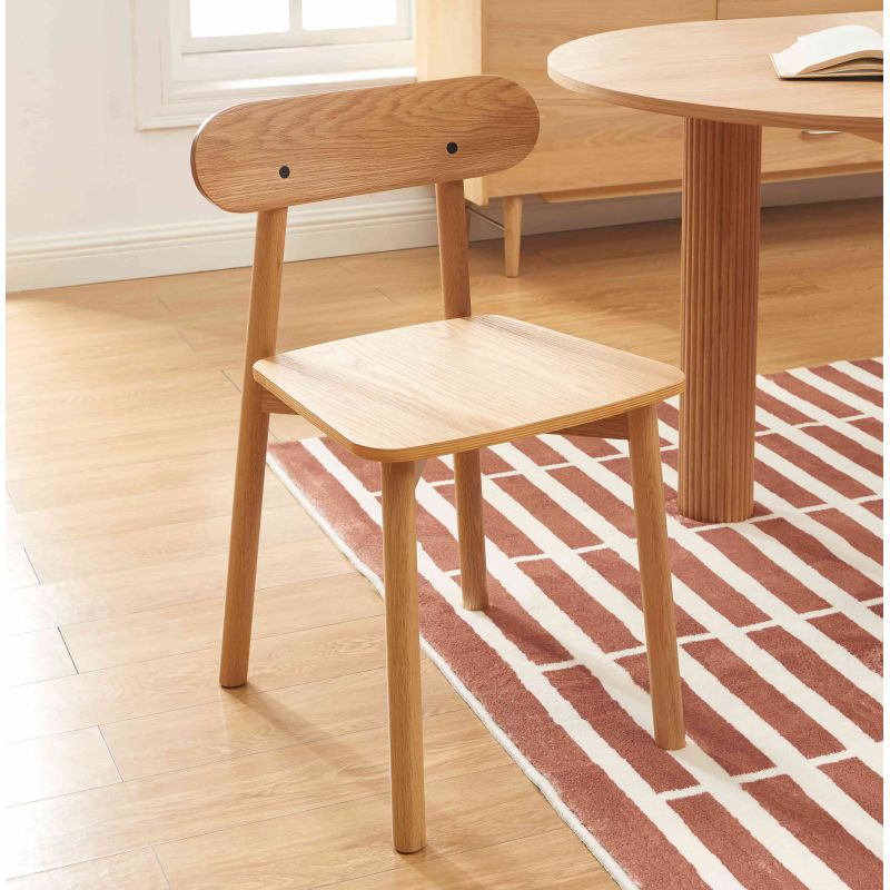 Lot de 6 chaises CELESTE chêne massif et pieds en placage chêne