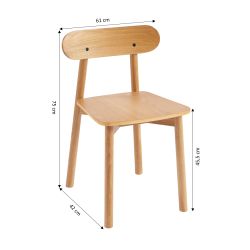 Lot de 6 chaises CELESTE chêne massif et pieds en placage chêne