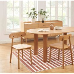 Lot de 6 chaises CELESTE chêne massif et pieds en placage chêne