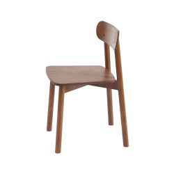 Lot de 6 chaises CELESTE chêne massif couleur noyer et pieds en placage chêne