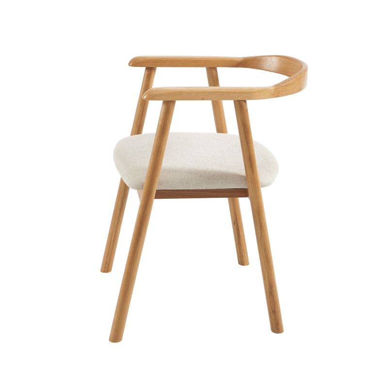 Lot de 6 chaises LORENZ chêne massif et tissu beige