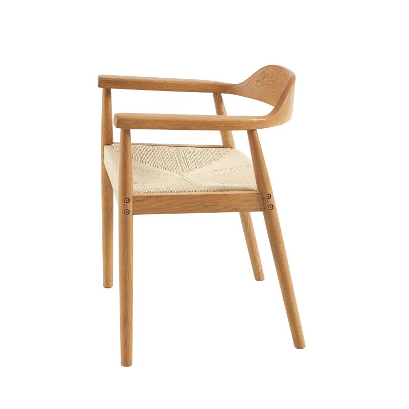 Lot de 4 chaises MARTIE chêne massif et corde