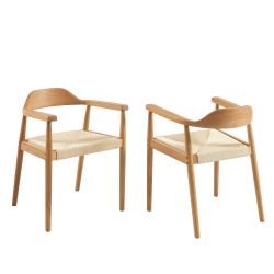 Lot de 6 chaises MARTIE chêne massif et corde