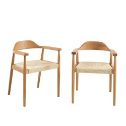 Lot de 6 chaises MARTIE chêne massif et corde
