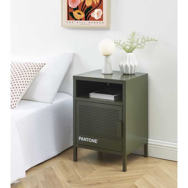 Table de chevet PANTONE métal vert olive