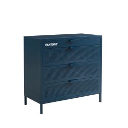 Commode PANTONE 4 tiroirs métal bleu nuit 80cm