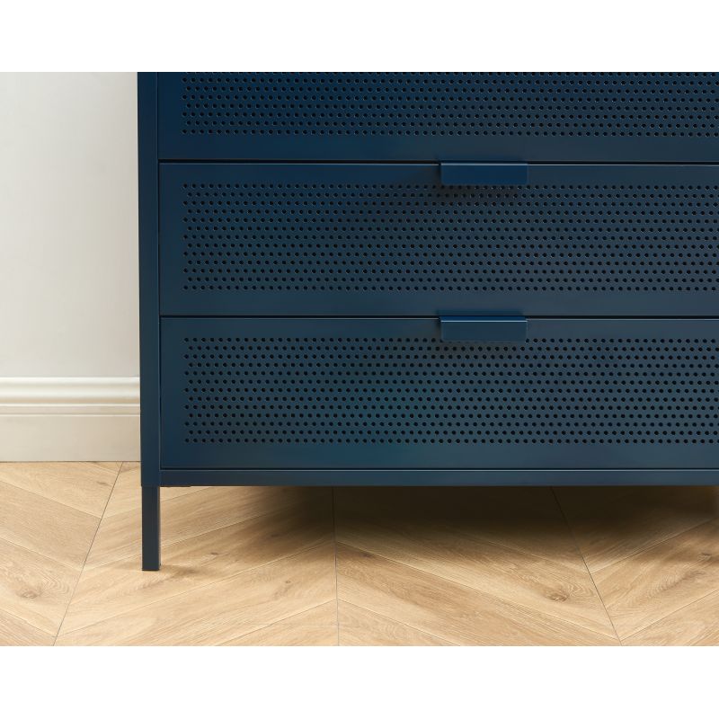 Commode PANTONE 4 tiroirs métal bleu nuit 80cm