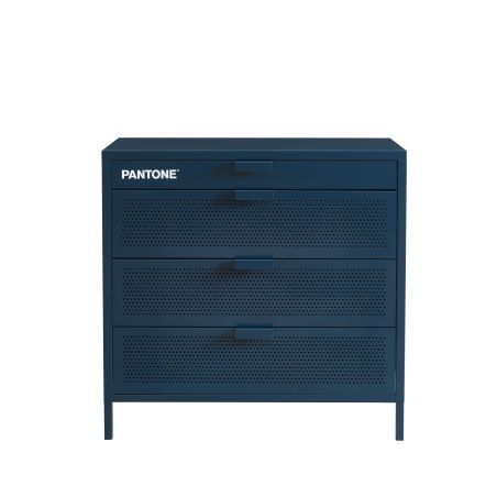 Commode PANTONE 4 tiroirs métal bleu nuit 80cm