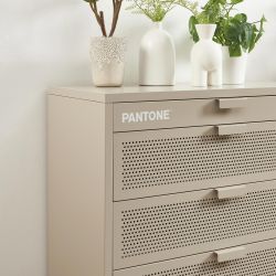 Commode PANTONE 4 tiroirs métal taupe 80cm