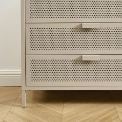 Commode PANTONE 4 tiroirs métal taupe 80cm
