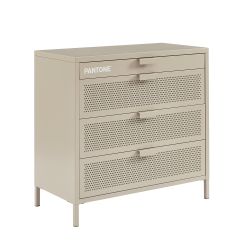 Commode PANTONE 4 tiroirs métal taupe 80cm